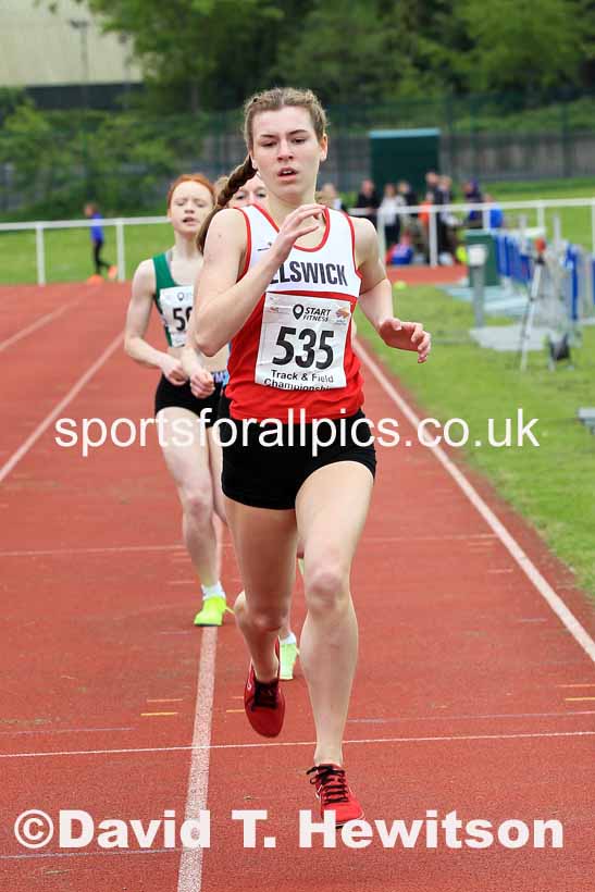 Womens Under-17s 800 metres, 2023 North Eastern Track and Field Champs., Middlesbrough Sports Village, Middlesbrough. Photo: David T. Hewitson/Sports for All Pics